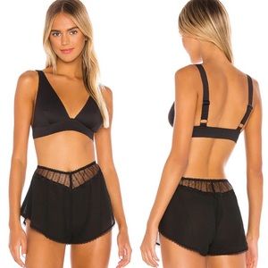 Free People Erin Scuba Bralette Black Triangle S
